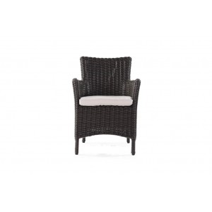 Rio μεταλλική καρέκλα με ρατάν σε μαύρο χρώμα και μαξιλάρι 60x55x85 εκ
