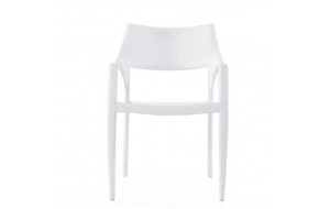 Golf μεταλλική καρέκλα με ρατάν σε λευκό χρώμα 56x50x83 εκ