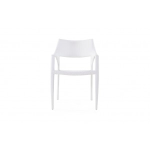 Golf μεταλλική καρέκλα με ρατάν σε λευκό χρώμα 56x50x83 εκ