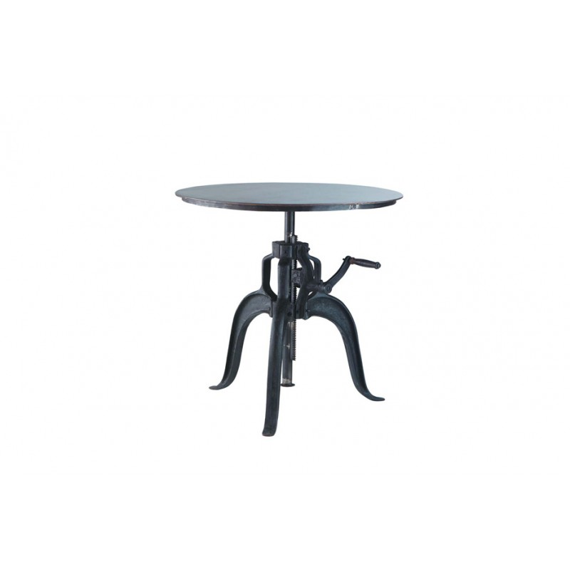 Bistro Vintage μεταλλικό στρογγυλό τραπέζι με ρυθμιζόμενο ύψος σε μαύρο χρώμα 75x75 εκ