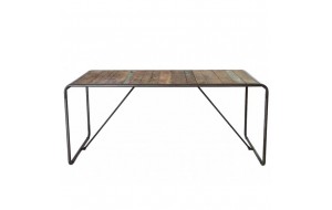 Retro ξύλινο τραπέζι από ανακυκλωμένο υλικό 180x90x71 εκ