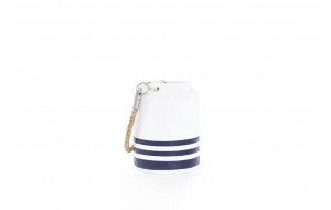 Διακοσμητικό βάζο Coastal σε λευκό και μπλε χρώμα 17x22 εκ