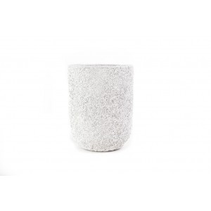 Siso Gel Coral White διακοσμητικό βάζο από σύνθεση τσιμέντου άμμου και fiber 35x45 εκ