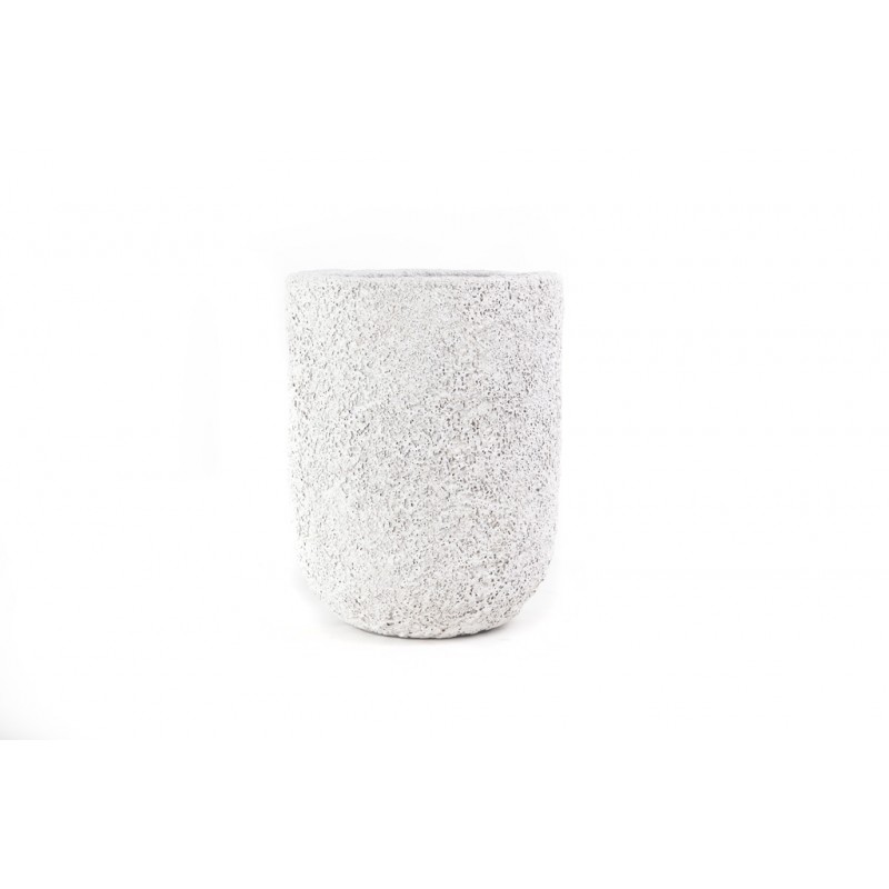 Siso Gel Coral White διακοσμητικό βάζο από σύνθεση τσιμέντου άμμου και fiber 35x45 εκ