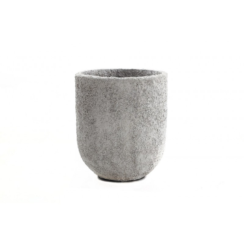 Διακοσμητικό βάζο Siso Gel από τσιμέντο και άμμο σε λευκή απόχρωση 35x35x45 εκ