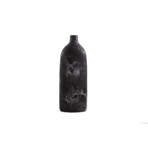 Siso Oki Black Spot Large διακοσμητικό κεραμικό βάζο σε μαύρο χρώμα 26x18x70 εκ