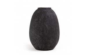 Siso Nic Black Spot Gray Medium κεραμικό διακοσμητικό βάζο σε μαύρο χρώμα 24x36 εκ
