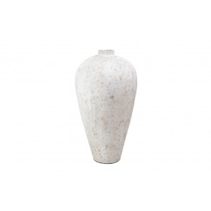 Zam Pit White Classic διακοσμητικό βάζο από σύνθεση τσιμέντου άμμου και fiber σε λευκό χρώμα 48x48x100 εκ