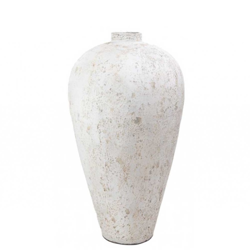 Zam Pit White Classic διακοσμητικό επιδαπέδιο βάζο από τσιμέντο άμμο και fiber σε λευκό χρώμα 48x48x100 εκ