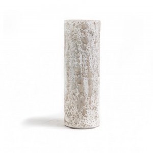 Slind White Classic Large κεραμικό κηροπήγιο σε λευκό και μπεζ χρώμα 11x11x30 εκ
