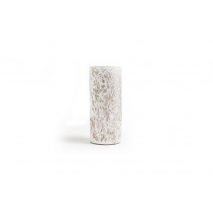 Slind White Classic Medium κεραμικό κηροπήγιο σε λευκό και μπεζ χρώμα 11x11x25 εκ