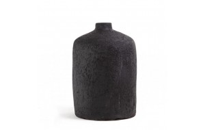 Siso Ban Black Spot Gray Medium κεραμικό διακοσμητικό βάζο σε μαύρο χρώμα 20x32 εκ