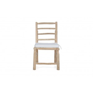 Trieste ξύλινη καρέκλα με μαξιλάρι σε λευκό χρώμα 50x65x94 εκ