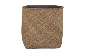 Bamboo XXL γλάστρα από μπαμπού σε φυσική απόχρωση με εσωτερική επένδυση από τσιμέντο 90x90 εκ