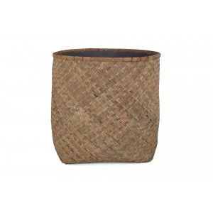 Bamboo XXL γλάστρα από μπαμπού σε φυσική απόχρωση με εσωτερική επένδυση από τσιμέντο 90x90 εκ