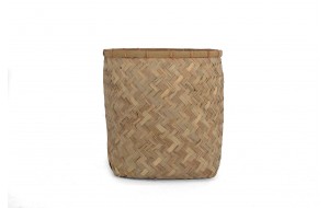 Bamboo S γλάστρα από μπαμπού σε φυσική απόχρωση με εσωτερική επένδυση από τσιμέντο 48x53 εκ