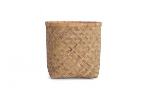 Bamboo XS γλάστρα από μπαμπού σε φυσική απόχρωση με εσωτερική επένδυση από τσιμέντο 37x36 εκ