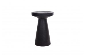 Lind Black βοηθητικό στρογγυλό τραπεζάκι σαλονιού από ξύλο Ινδονησίας Suar σε μαύρη απόχρωση 40x60 εκ