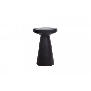 Lind Black βοηθητικό στρογγυλό τραπεζάκι σαλονιού από ξύλο Ινδονησίας Suar σε μαύρη απόχρωση 40x60 εκ