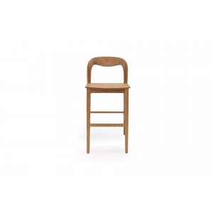 Bar Viet σκαμπό μπαρ από ξύλο teak σε φυσική απόχρωση 48x52x102 εκ