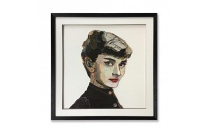Πίνακας κολλάζ Audrey Hepburn 75x75 εκ