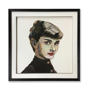 Πίνακας κολλάζ Audrey Hepburn 75x75 εκ