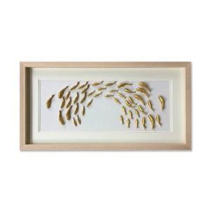 Fish πίνακας με χρυσά ψάρια 82.5x42.5 εκ