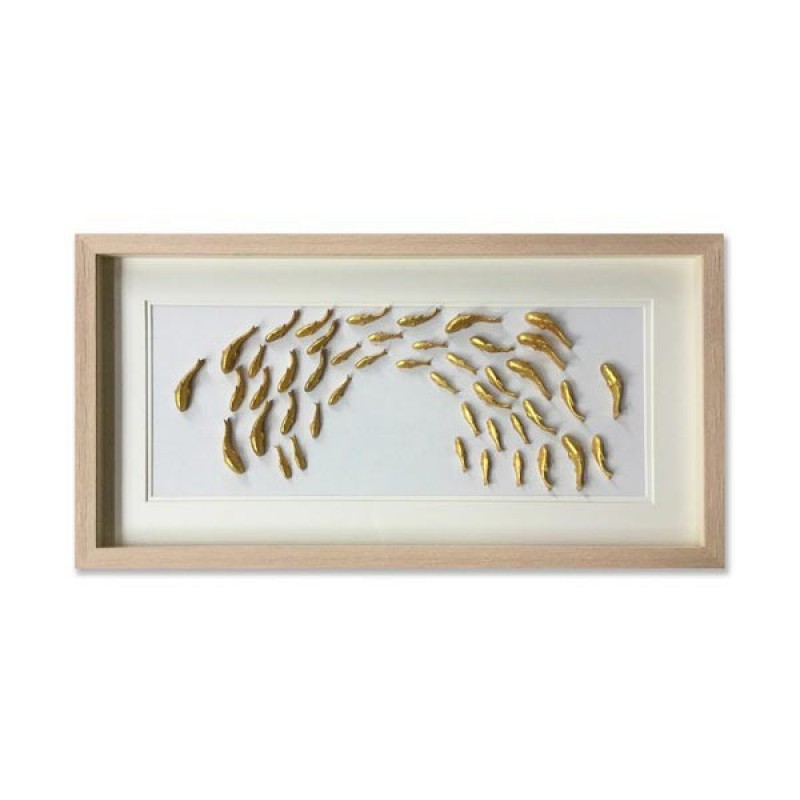 Fish πίνακας με χρυσά ψάρια 42,5x82,5 εκ