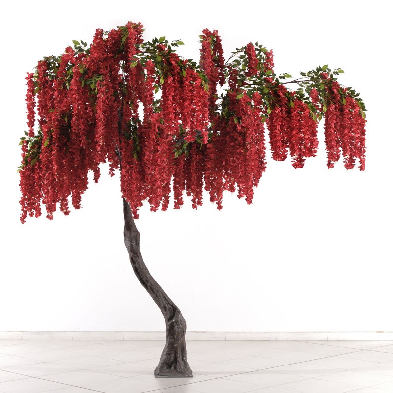 Τεχνητό δέντρο γλυσίνια κόκκινη 340 εκ
