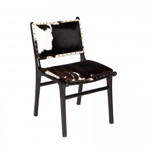 Kαρέκλα με ξύλινο σκελετό και επένδυση από δέρμα 66x55x97 εκ.