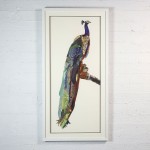 Peacock πίνακας από 3D κολλάζ σε σχήμα παγωνιού 65x130 εκ