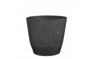 Terazzo γλάστρα από PVC σε μαύρη απόχρωση 37x37x33 εκ