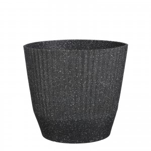 Terazzo γλάστρα από PVC σε μαύρη απόχρωση 37x37x33 εκ