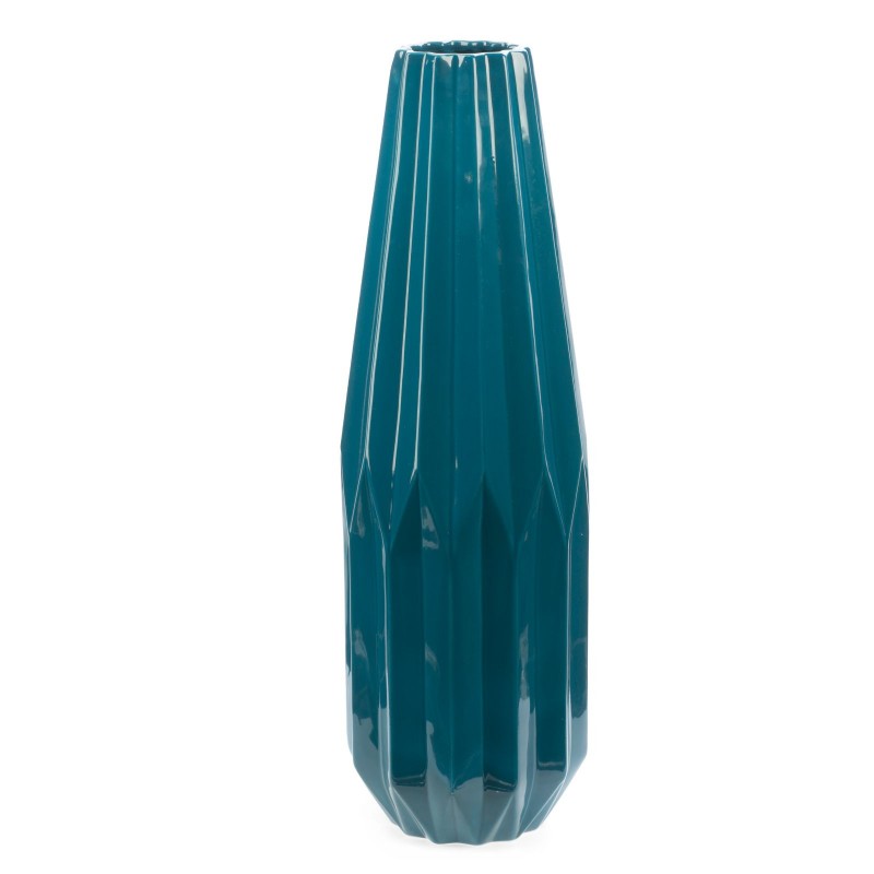 Contemporary κεραμικό βάζο σε μπλε χρώμα 16x42 εκ