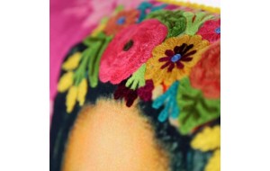 Βαμβακερό μαξιλάρι Frida Kahlo γκρι 45x45 εκ