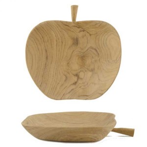 Ξύλινο μπολ σε σχήμα μήλου σε φυσικό χρώμα 20 εκ