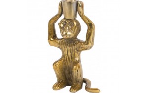 Μεταλλικό κηροπήγιο μαϊμού σε χρυσό χρώμα 17 εκ