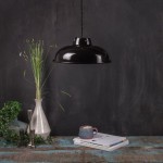 Καπέλο λάμπας εμαγιέ μαύρο 25.5 εκ