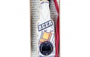 Λαμπάδα διακοσμημένη με ανοιχτήρι σε σχήμα μπουκαλιού μπύρας 30 εκ