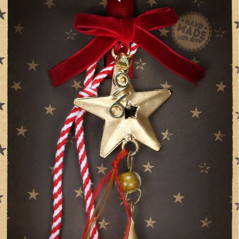 Χριστουγεννιάτικο χειροποίητο γούρι 2026 με μπρούτζινο αστέρι