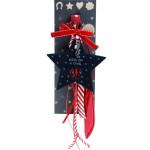 Χριστουγεννιάτικο χειροποίητο γούρι από μαυροπίνακα με σχήμα αστεριού και φράση 33 εκ