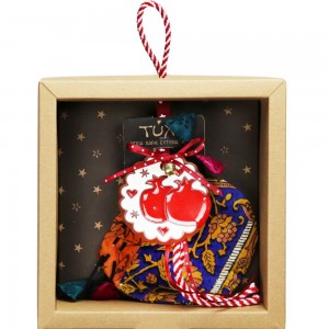 Χριστουγεννιάτικο γούρι 2026 κεραμικό με ρόδια και κουδουνάκι 