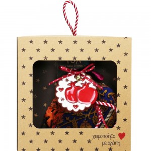 Χριστουγεννιάτικο γούρι 2026 κεραμικό με ρόδια και κουδουνάκι 