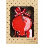 Χριστουγεννιάτικο χειροποίητο γούρι με κεραμικό στολίδι με ρόδι 30 εκ