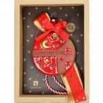 Χριστουγεννιάτικο χειροποίητο γούρι 2026 με κεραμικό στολίδι στρογγυλό και φράση Happy New Year 30 εκ