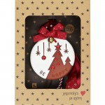 Χριστουγεννιάτικο χειροποίητο γούρι 2026 με κεραμικό στολίδι με δεντράκια 30 εκ