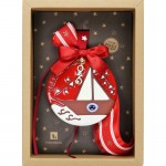 Χριστουγεννιάτικο χειροποίητο γούρι 2026 με κεραμικό στολίδι με καράβι 30 εκ