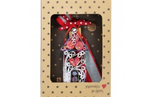 Χριστουγεννιάτικο γούρι 2026 χειροποίητο από ανακυκλωμένα περιοδικά σε σχήμα σπιτιού 