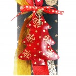 Χριστουγεννιάτικο γούρι 2026 χειροποίητο μεταλλικό σε σχήμα δέντρου με σχέδιο χιονονιφάδες