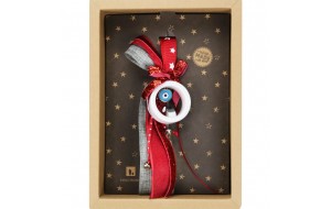 Χριστουγεννιάτικο γούρι 2026 από πορσελάνη με ματάκι 